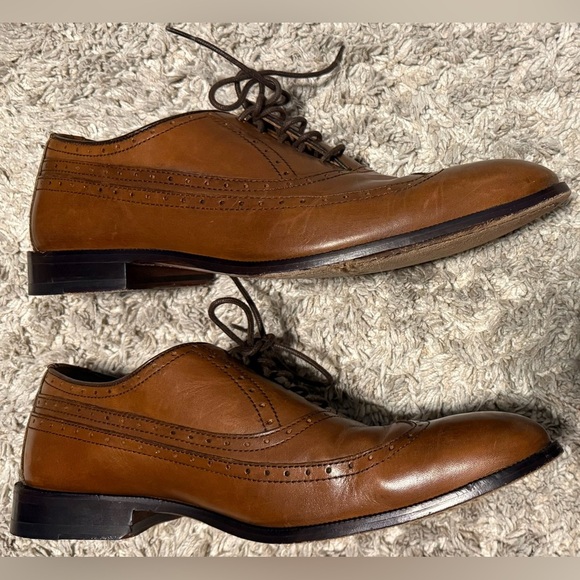 Johnston & Murphy Mens sz 10.5 Brown‎ Leather Wingtip Brogue Oxford Shoes Office Johnston & Murphy Wingtip Oxford Shoes Brown Leather Men main image 3
